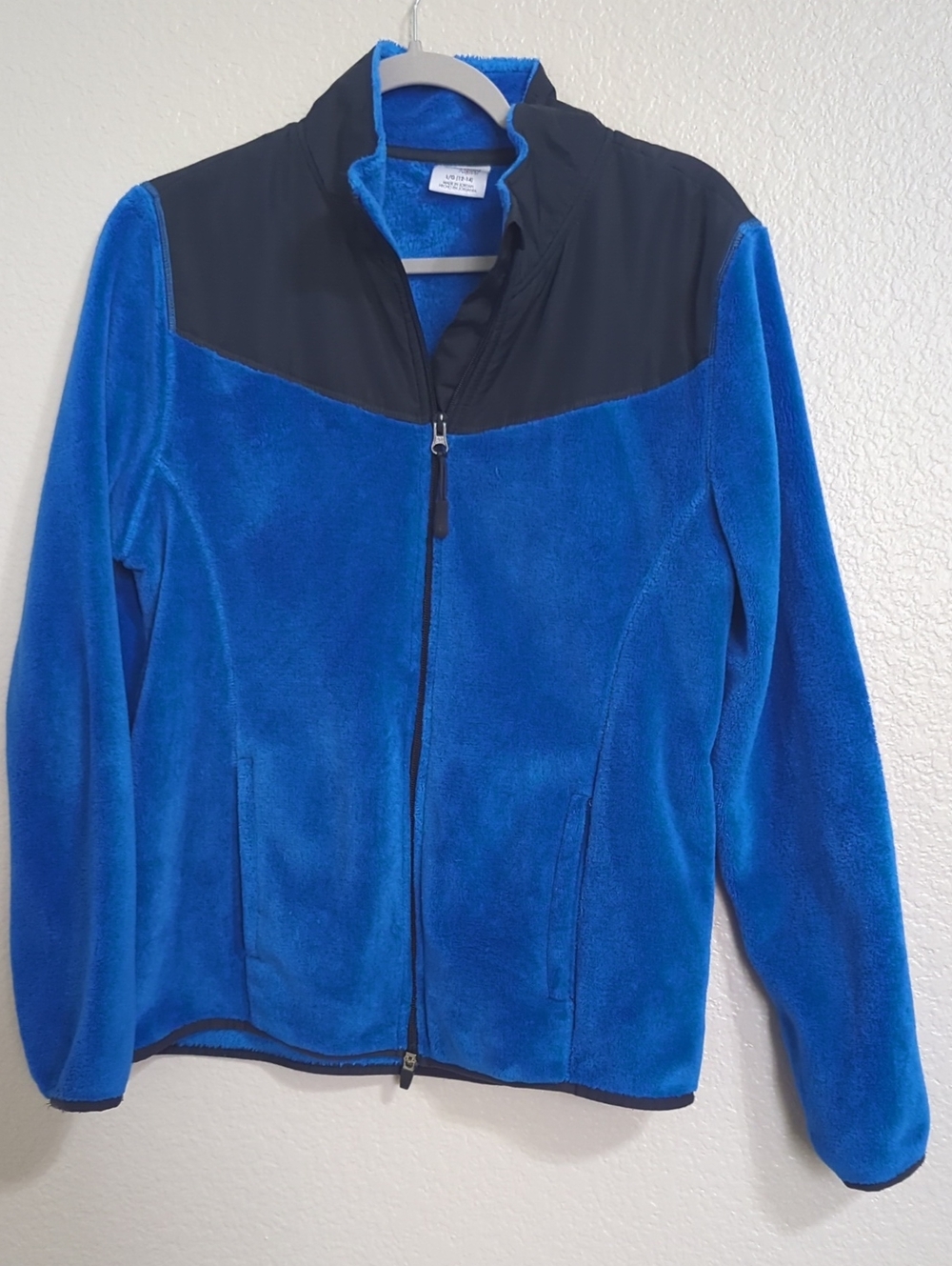Danskin Blue Fleece Jacket with Black Yoke